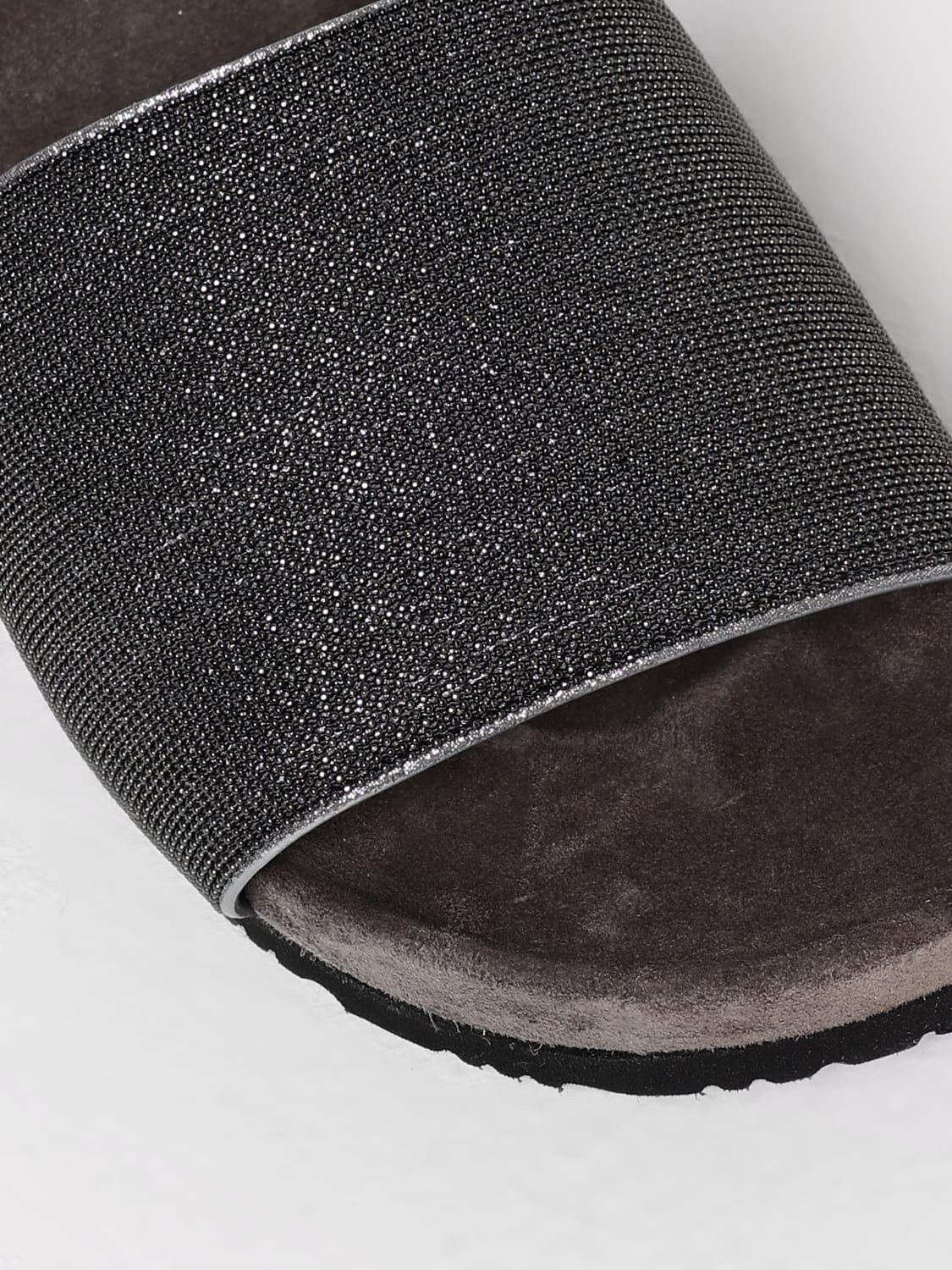 シューズ・サンダルその他 BRUNELLO CUCINELLI Woman Flat sandals Silver MZMIG1390 C6351 Brunello Cucinelli - Luggage Monili Cage Flat Sandal