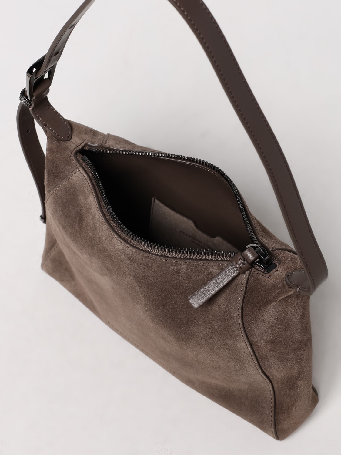 ショルダーバッグ・ポシェット BRUNELLO CUCINELLI SHOULDER BAG (MBHID2666 C2657) Brunello Cucinelli - Blue Glossy Textured Leather Shoulder Bag