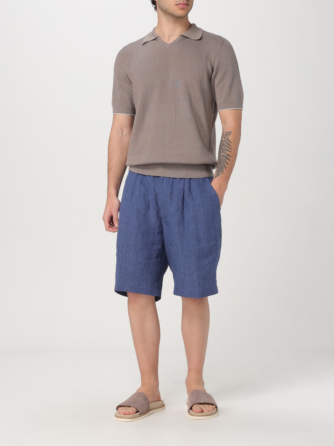 BRUNELLO CUCINELLI POLO: Pull homme Brunello Cucinelli, Marron - Img 2