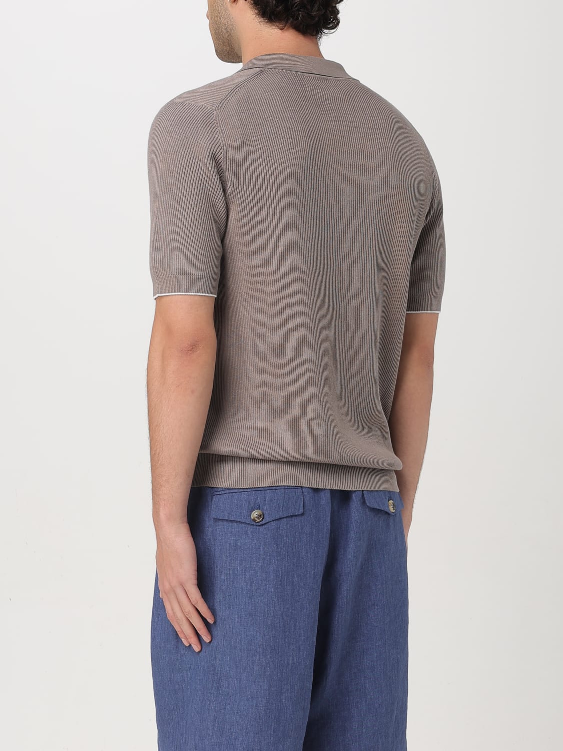 BRUNELLO CUCINELLI POLO: Pull homme Brunello Cucinelli, Marron - Img 3