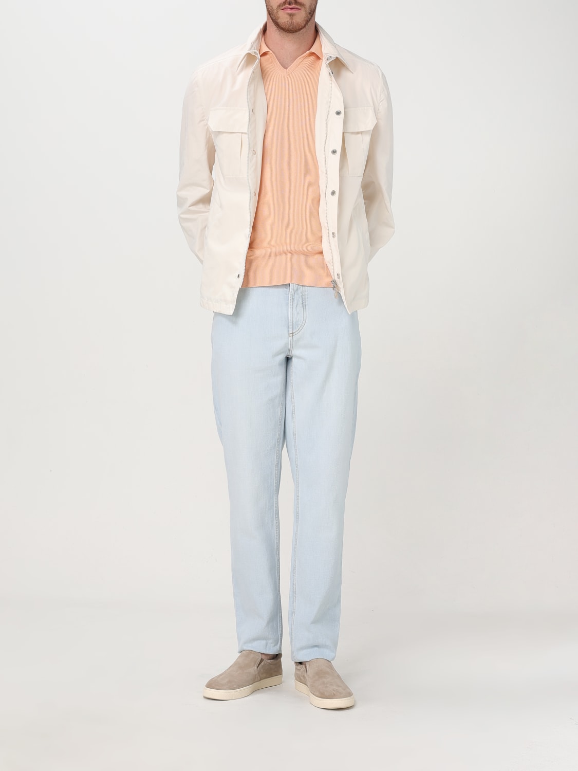 BRUNELLO CUCINELLI POLO: Pull homme Brunello Cucinelli, Melon - Img 2