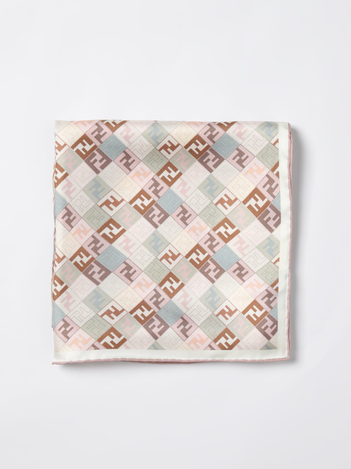 FENDI: Neck scarf woman - Beige | Fendi neck scarf FXT091