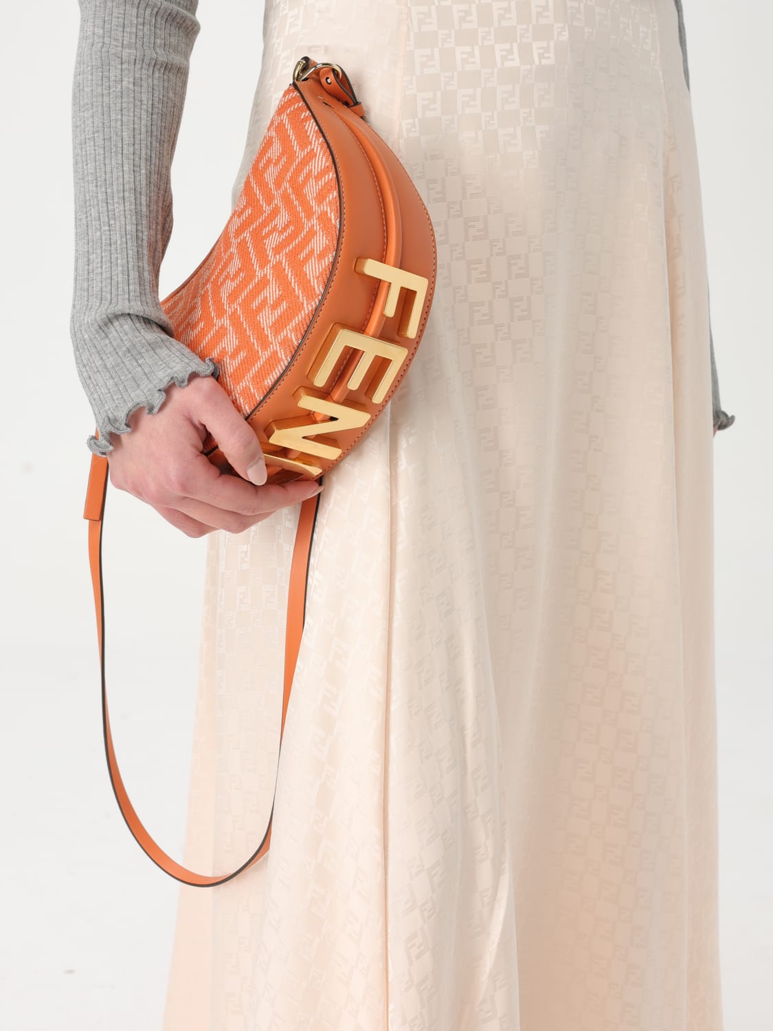 ショルダーバッグ・ポシェット FENDI Women Shoulder Bags 8BS081 AUSZ 1 BLUE Fendigraphy Mini Fabric Blue | Fendi