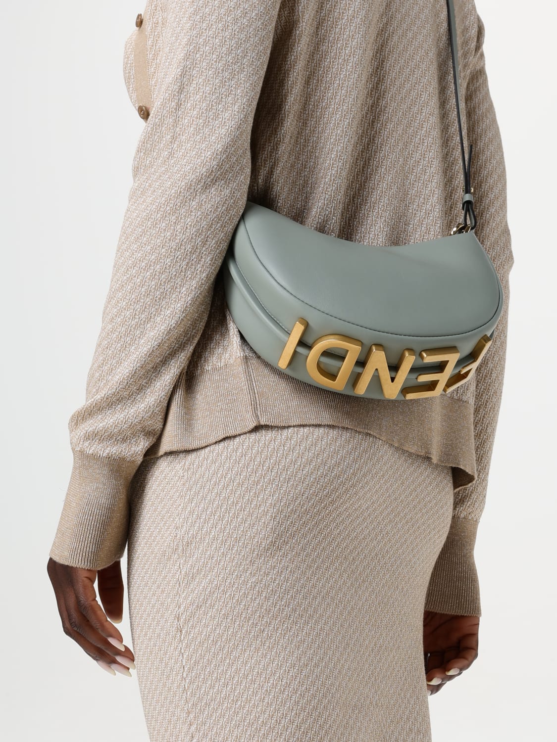 FENDI: Shoulder bag woman - Sky Blue | Fendi mini bag 8BS081