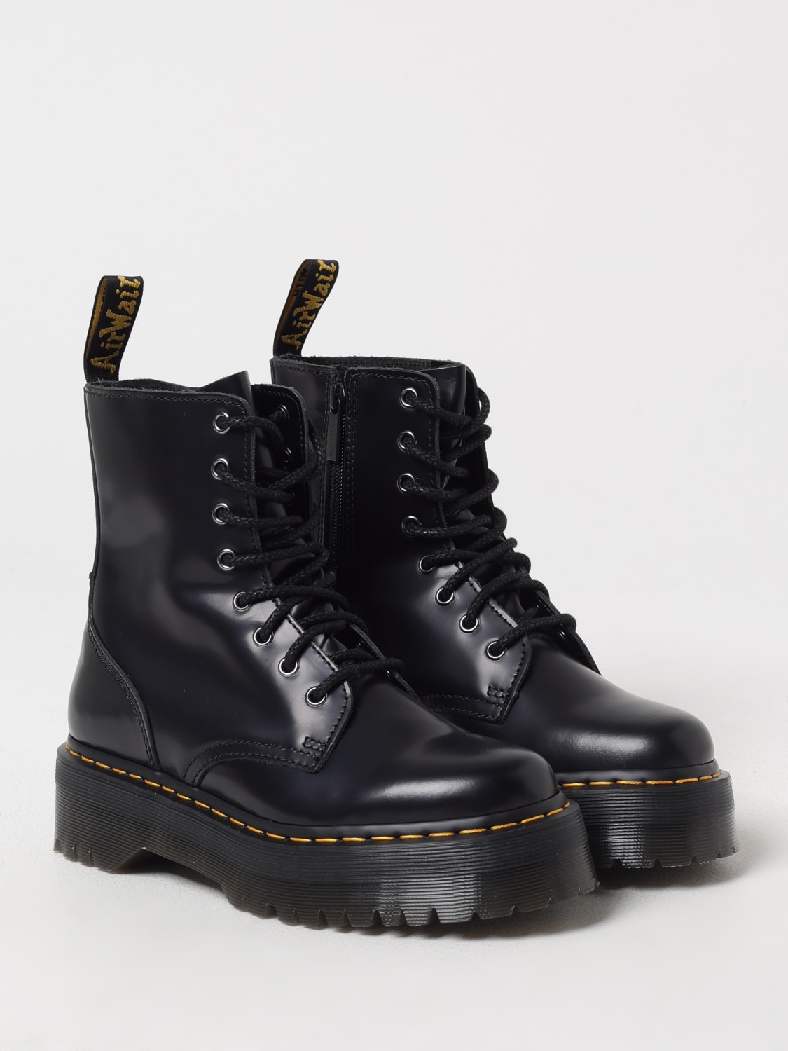 DR. MARTENS BOOTS: Dr. Martens Jadon brushed leather boots, Black - Img 2