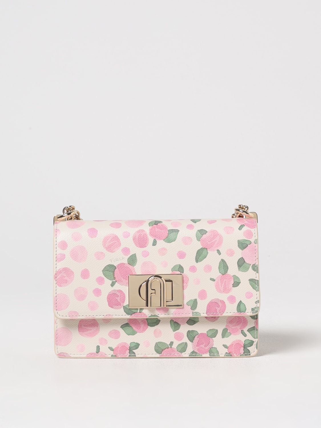 ショルダーバッグ・ポシェット FURLA Woman Crossbody bags Pink BAFKACOBX3863 TAZ00 FURLA: 1927 grained leather bag with flower print and polka