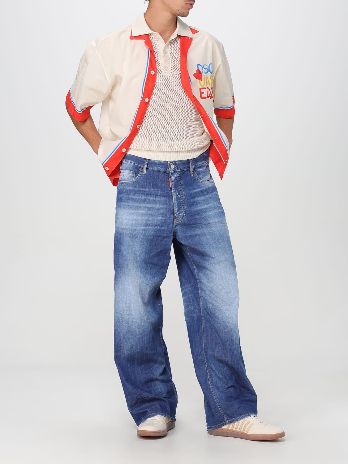 DSQUARED2 POLO SHIRT: Polo shirt men Dsquared2, Cream - Img 2