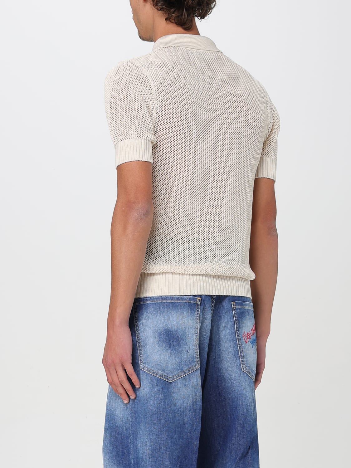DSQUARED2 POLO SHIRT: Polo shirt men Dsquared2, Cream - Img 3