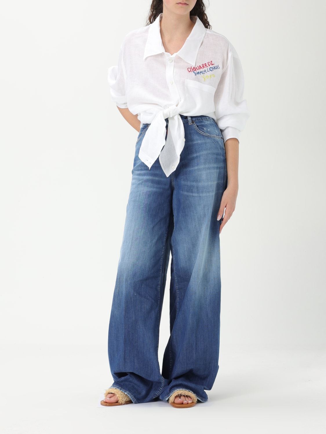 DSQUARED2 HEMDBLUSE: Hemdbluse damen Dsquared2, Weiß - Img 2