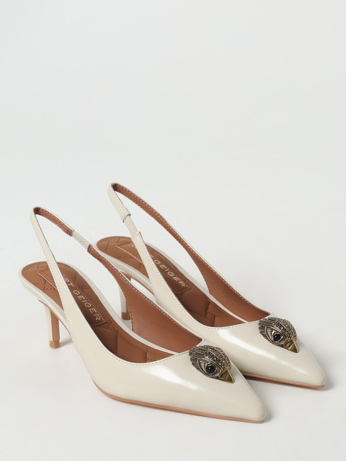 KURT GEIGER LONDON DÉCOLLETÉ: Slingback Belgravia Kurt Geiger London in pelle spazzolata , Crema - Img 2