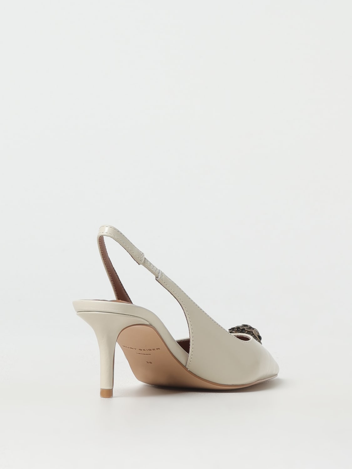 KURT GEIGER LONDON DÉCOLLETÉ: Slingback Belgravia Kurt Geiger London in pelle spazzolata , Crema - Img 3