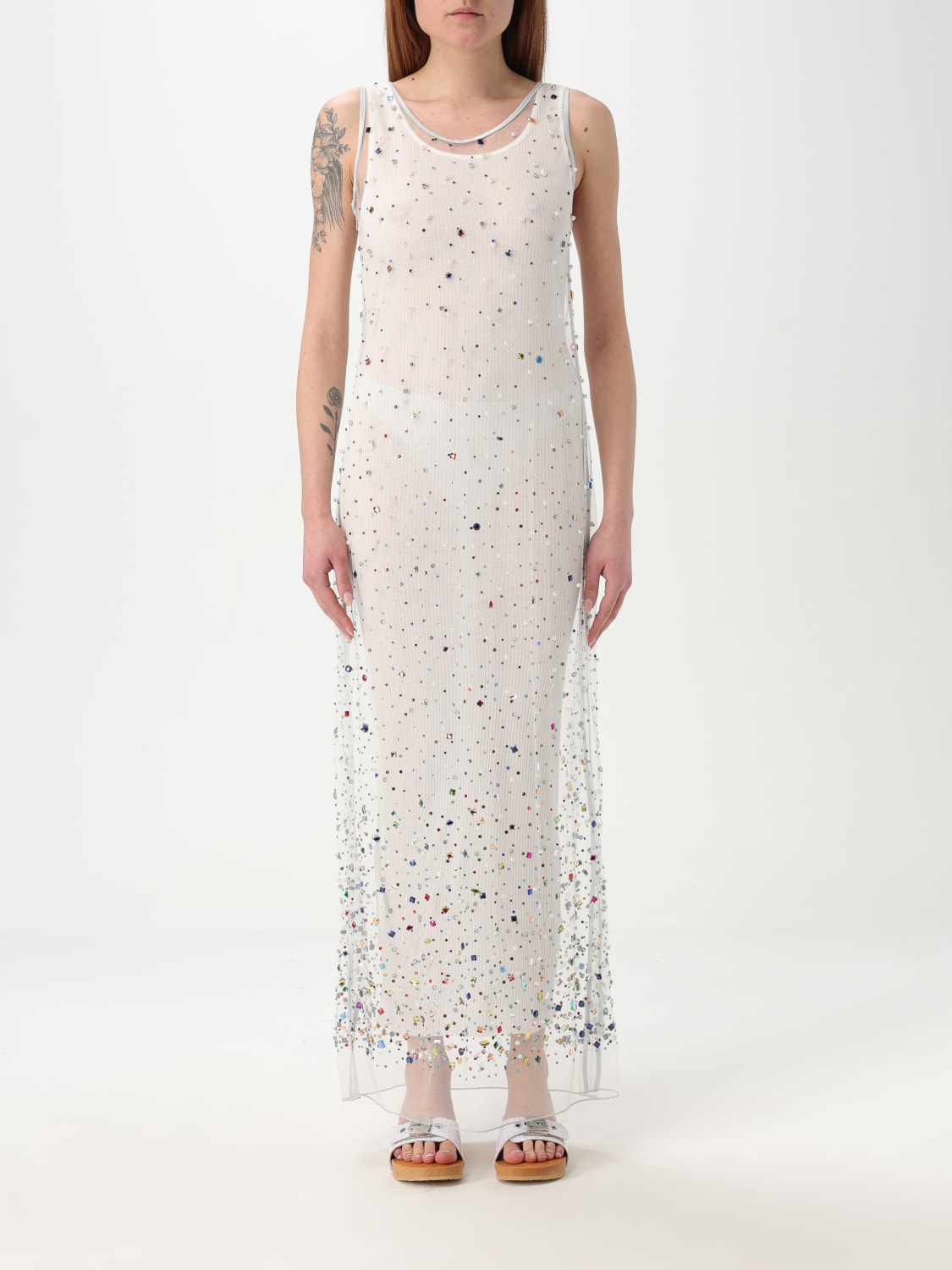 KHRISJOY ABITO: Abito Khrisjoy in maglia con perline e strass , Fantasia - Img 1