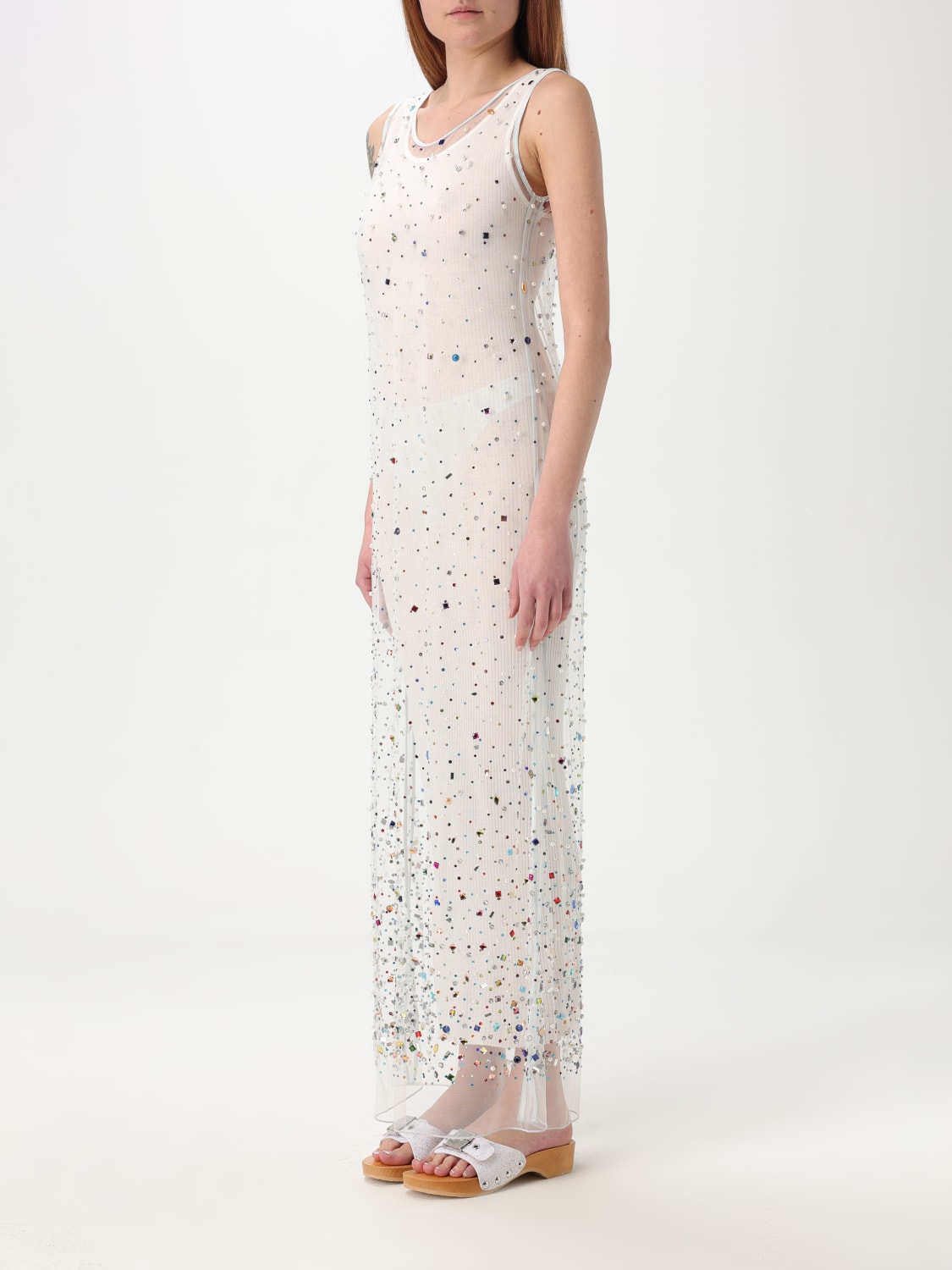 KHRISJOY ABITO: Abito Khrisjoy in maglia con perline e strass , Fantasia - Img 3