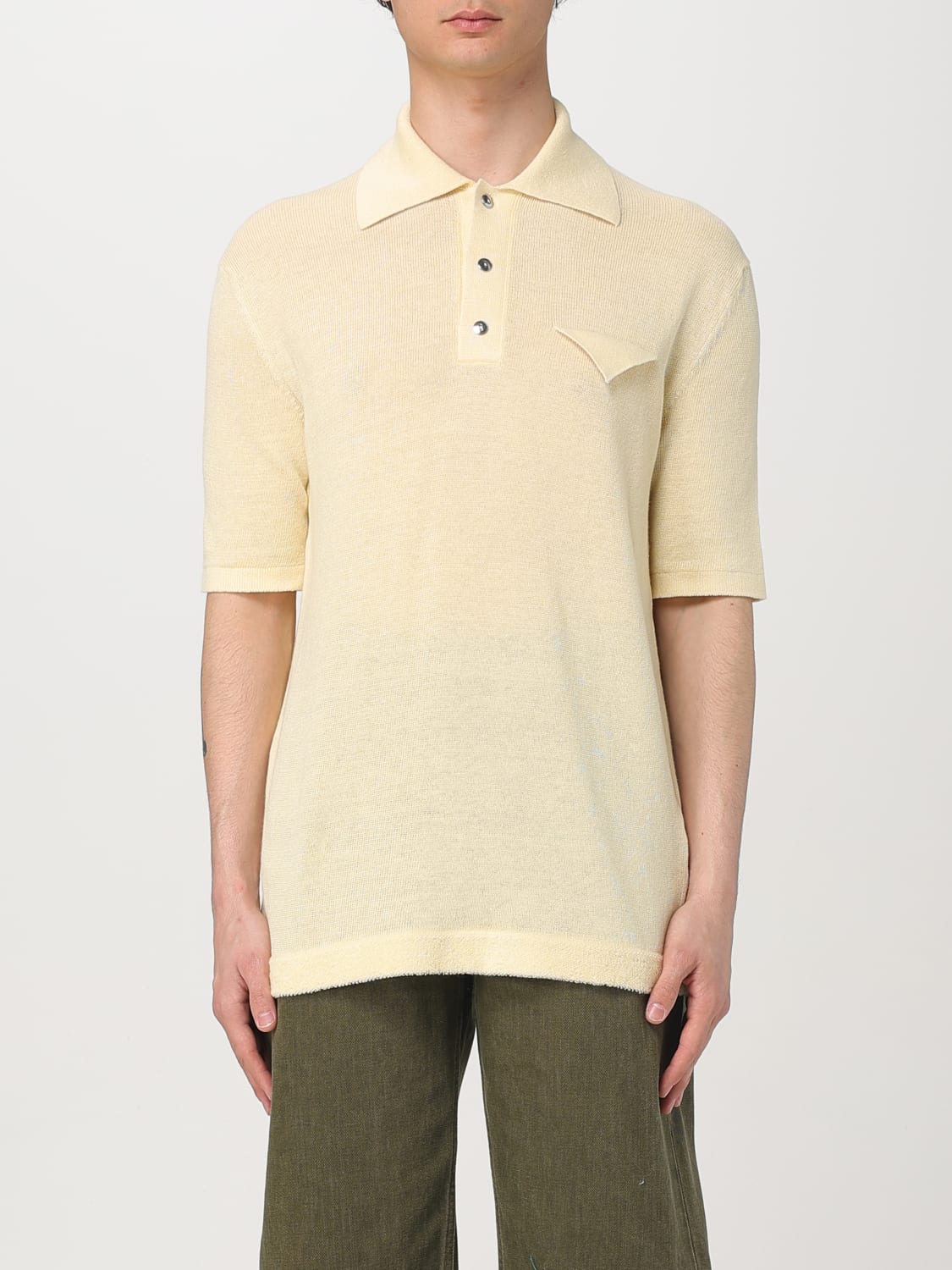 Tシャツ・カットソー BOTTEGA VENETA Bottega Veneta String Linen Knit Polo Bottega Veneta String Linen Knit Polo Shirt | THE LIST