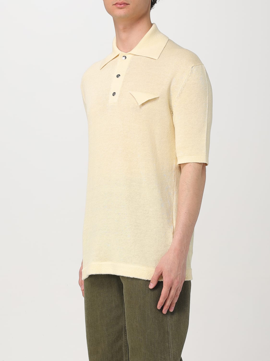 Tシャツ・カットソー BOTTEGA VENETA Melange Sand Cotton Polo Shirt Tシャツ・カットソー BOTTEGA VENETA Melange Sand Cotton Polo