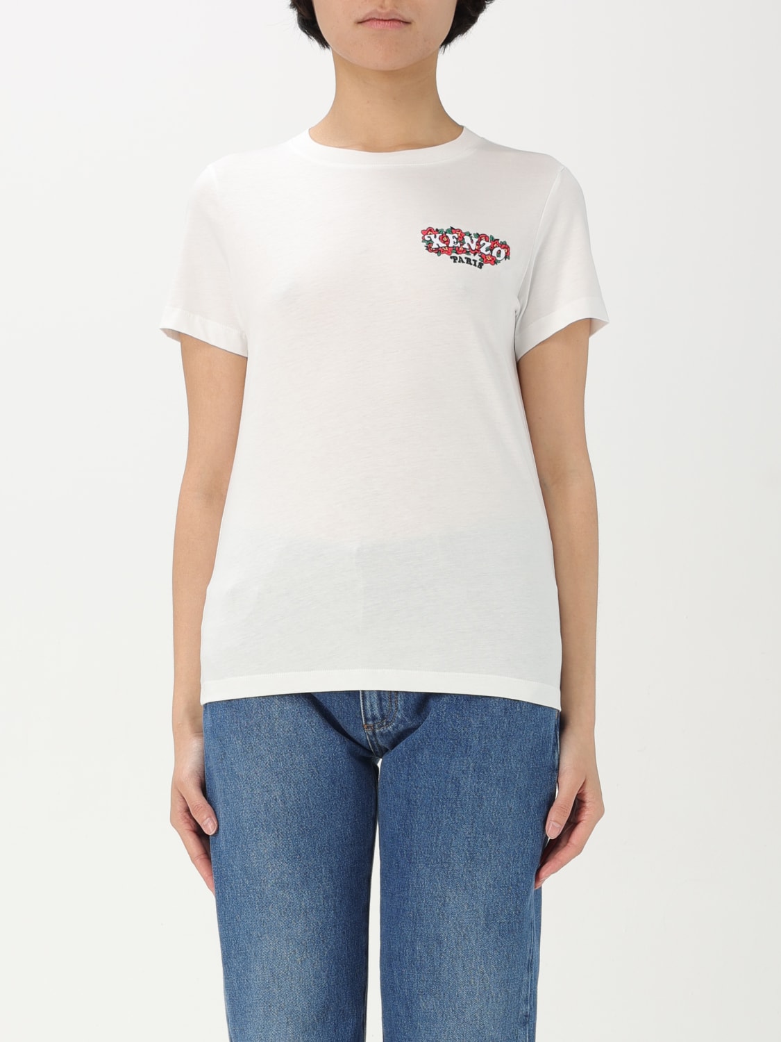 Tシャツ・カットソー KENZO Woman T-Shirt White FF52TS1544SO 02 KENZO: T-shirt woman - White | Kenzo t-shirt FF52TS1544SO