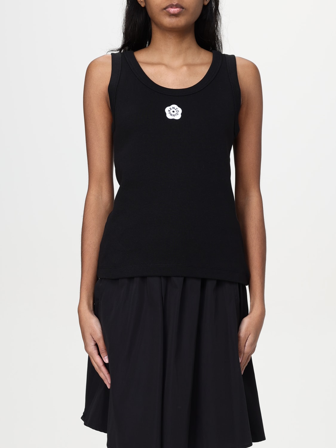 KENZO TOP: Kenzo cotton tank top, Black - Img 1