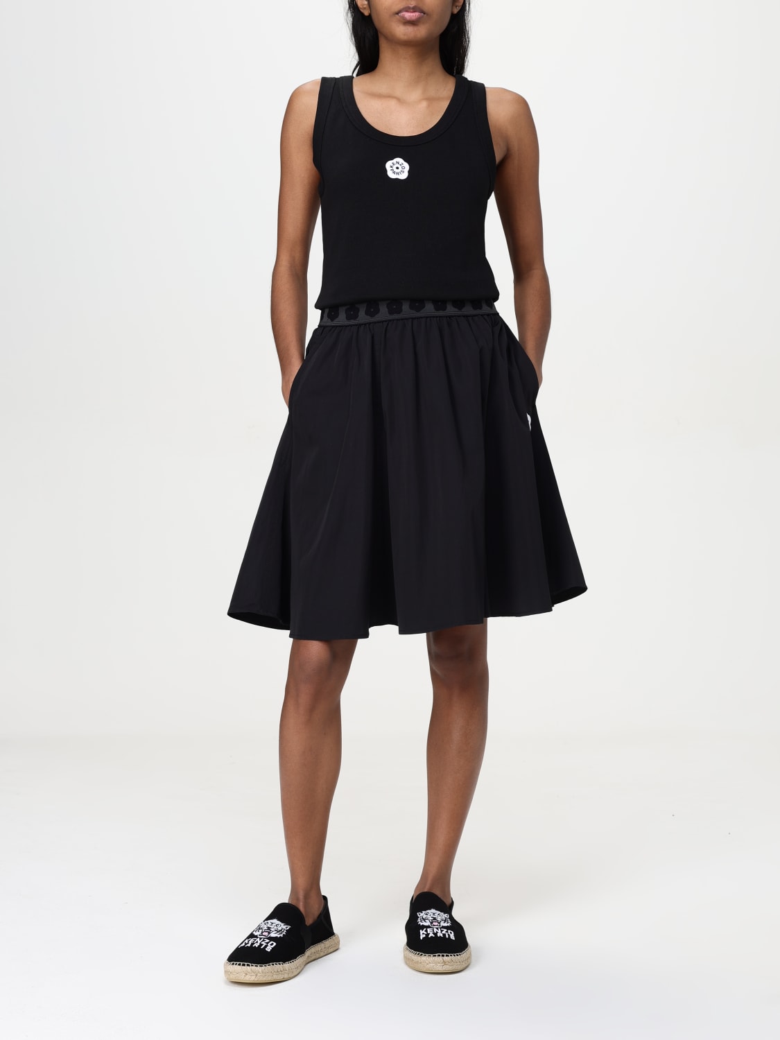 KENZO TOP: Kenzo cotton tank top, Black - Img 2