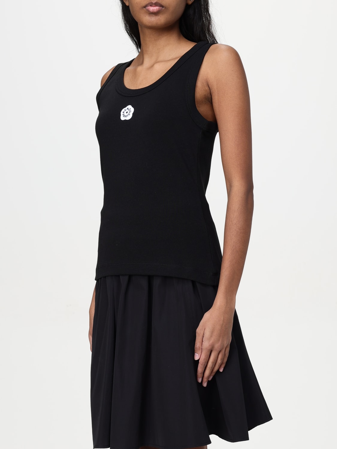 KENZO TOP: Kenzo cotton tank top, Black - Img 4