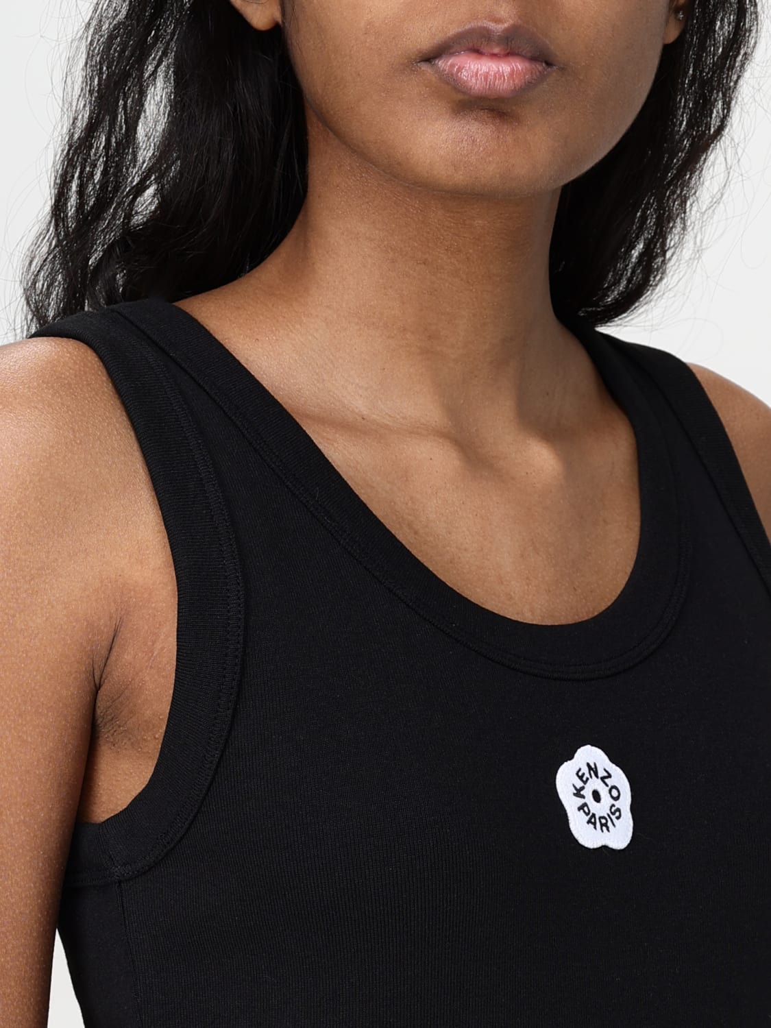 KENZO TOP: Kenzo cotton tank top, Black - Img 5