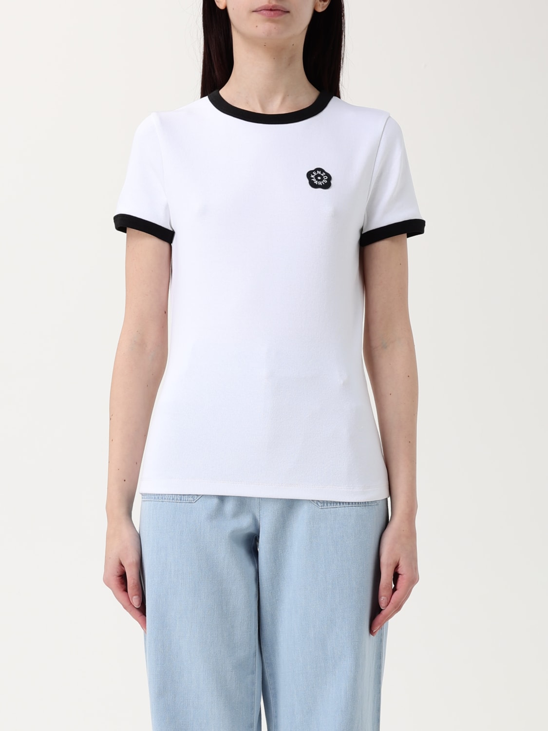 Tシャツ・カットソー KENZO Woman T-Shirt White FF52TS1564SJ 01 KENZO: T-shirt woman - White | Kenzo t-shirt FF52TS1564SJ