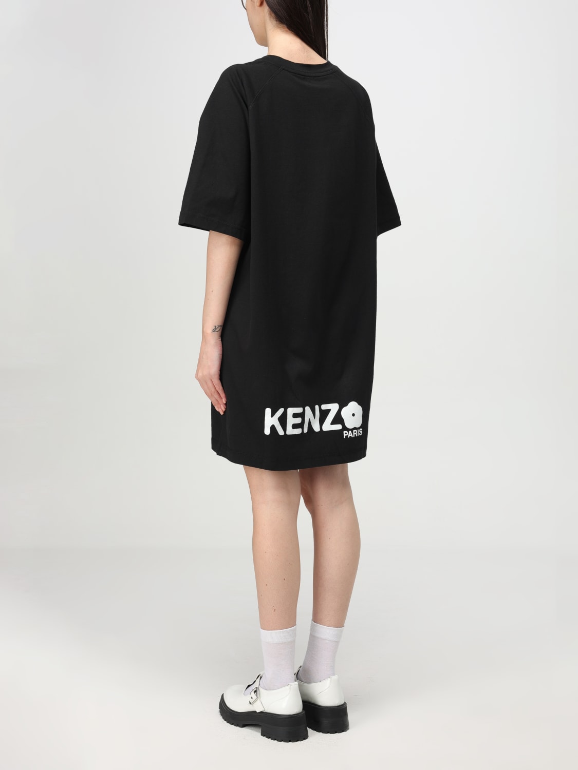 KENZO ABITO: Abito a t-shirt in cotone Kenzo, Nero - Img 2