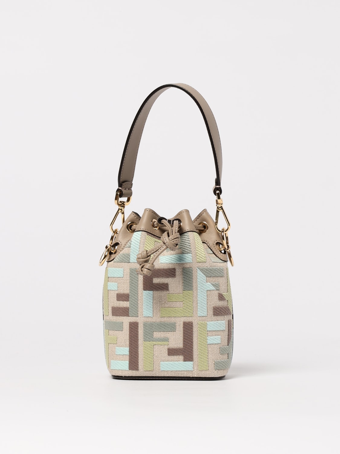 バッグ・カバンその他 FENDI Mon Tresor jacquard FF crossbody bag FENDI: Mon Tresor canvas and leather bag with jacquard FF