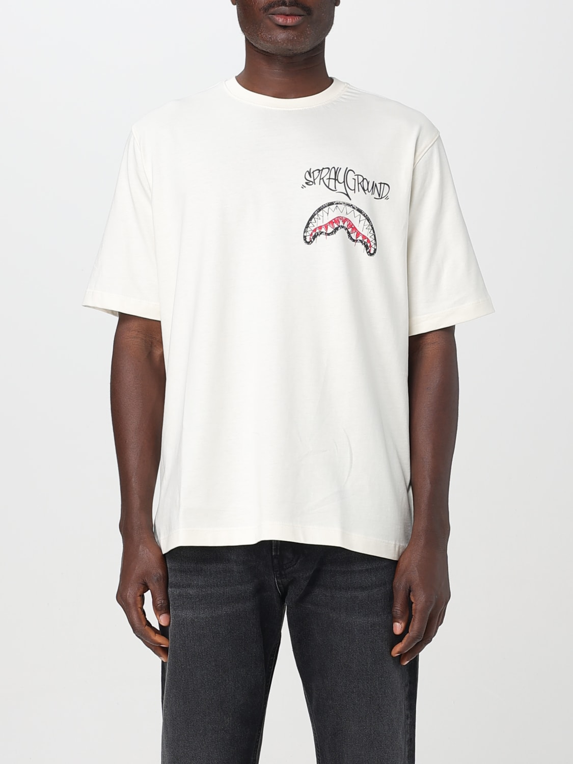 SPRAYGROUND T-SHIRT: T-shirt men Sprayground, Ivory - Img 1