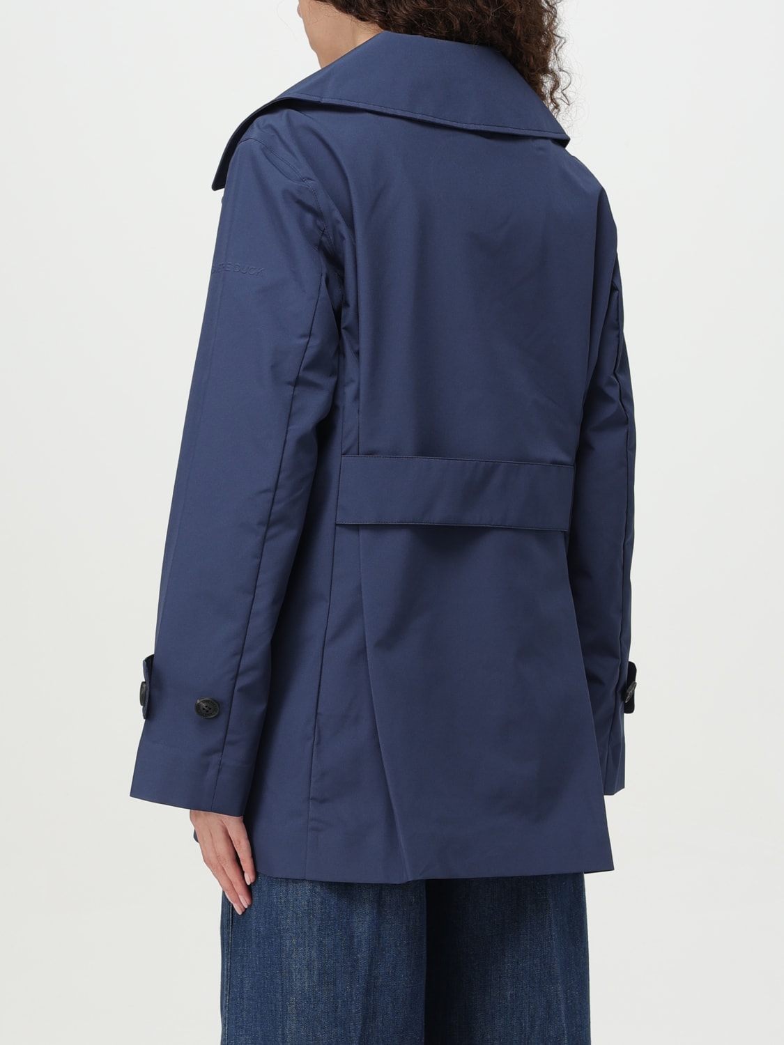 SAVE THE DUCK JACKET: Save The Duck double-breasted technical fabric trench coat, Blue - Img 2