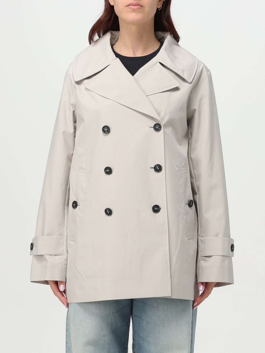 SAVE THE DUCK GIACCA: Trench doppiopetto Save The Duck in tessuto tecnico , Beige - Img 1