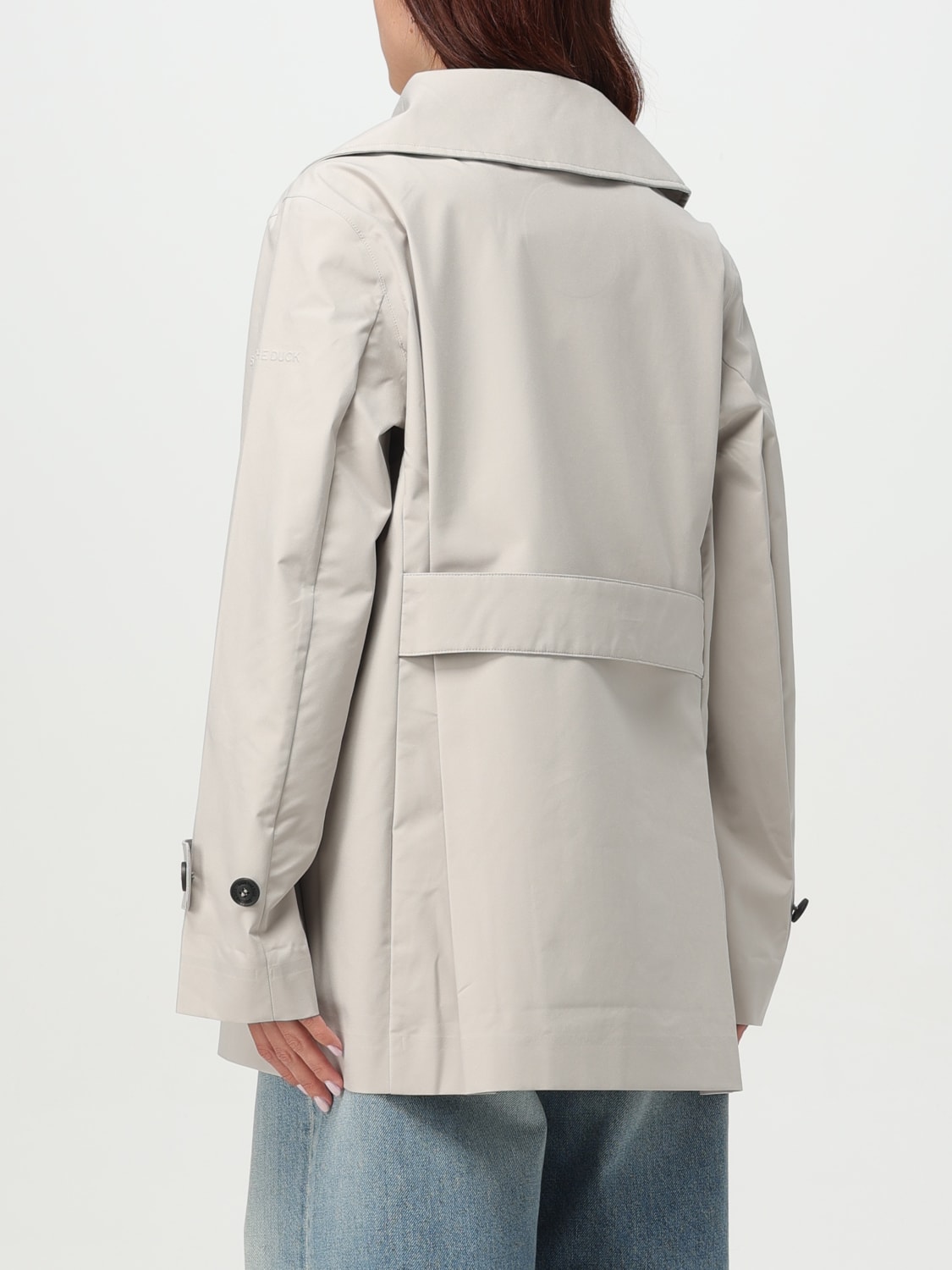 SAVE THE DUCK GIACCA: Trench doppiopetto Save The Duck in tessuto tecnico , Beige - Img 2