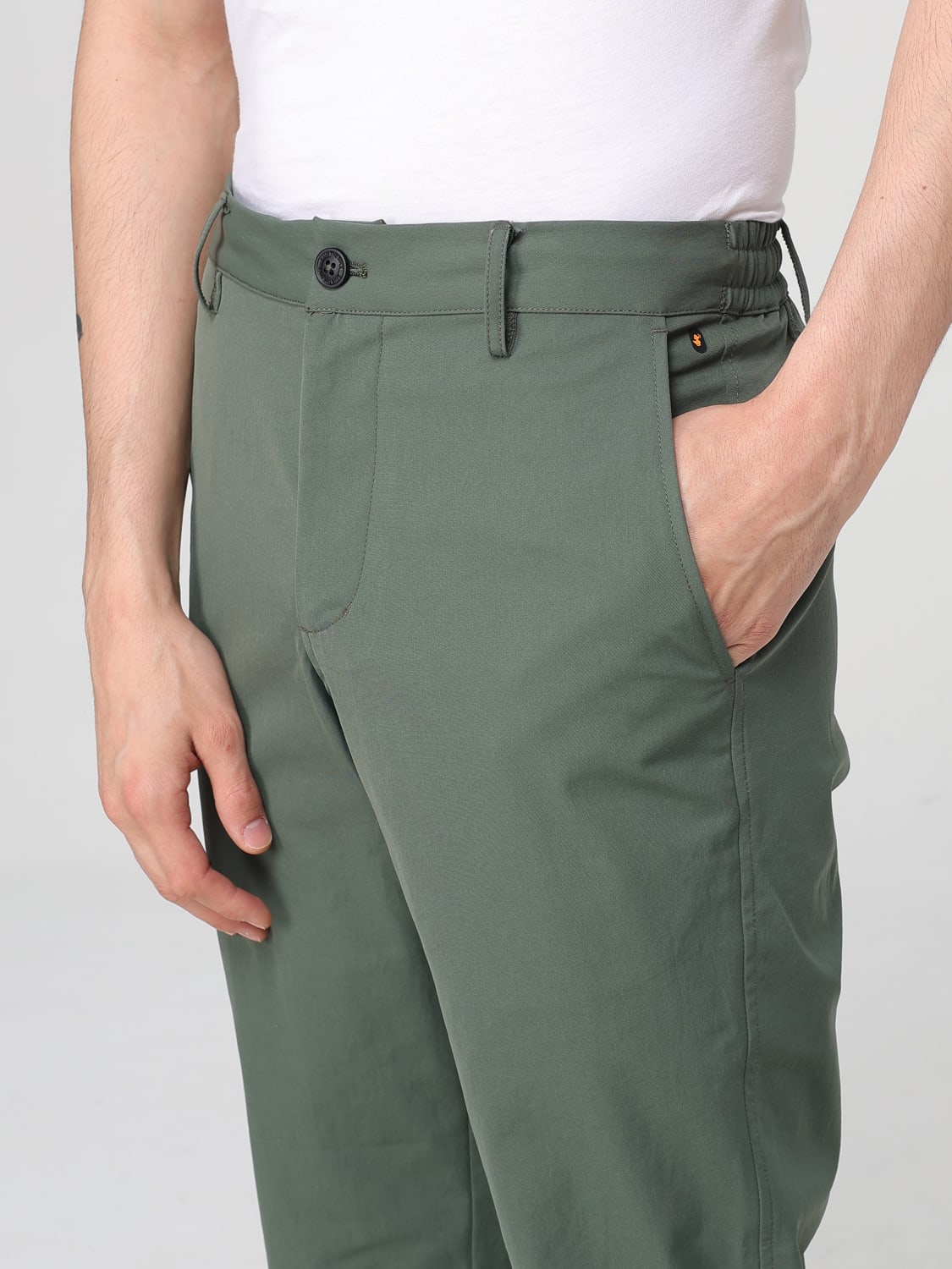 SAVE THE DUCK 裤子: 裤子 男士 Save The Duck, 绿色 - Img 3