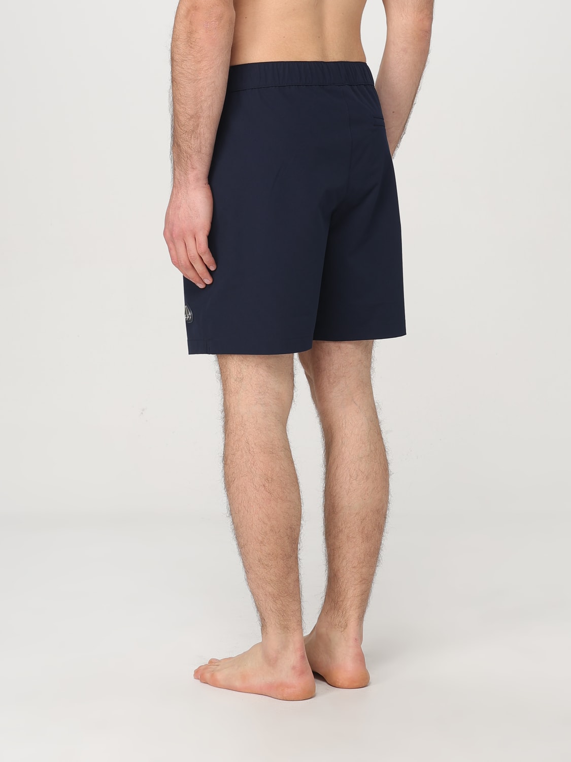 水着 MOOSE KNUCKLES Men Swim Pants M15MR756 292 Black Moose Knuckles Beam Logo Swim Shorts – Puffer Reds