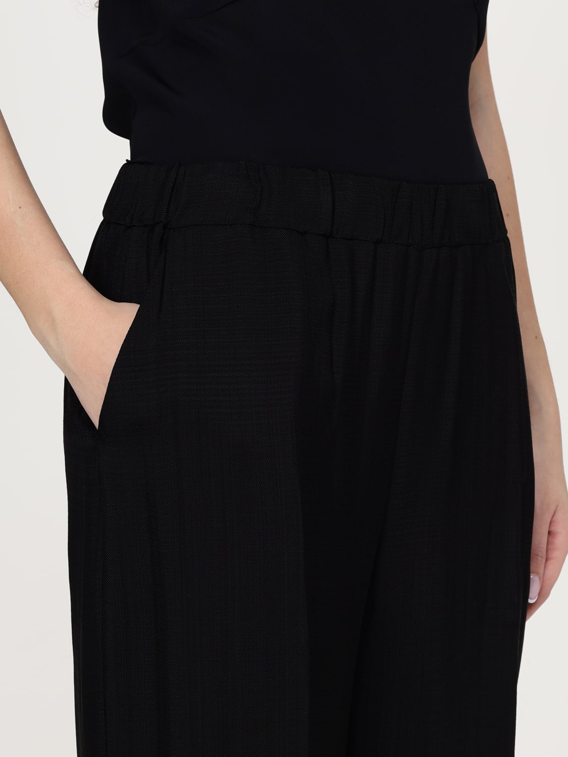 MEIMEIJ PANTALONI: Pantalone Meimeij in viscosa , Nero - Img 4