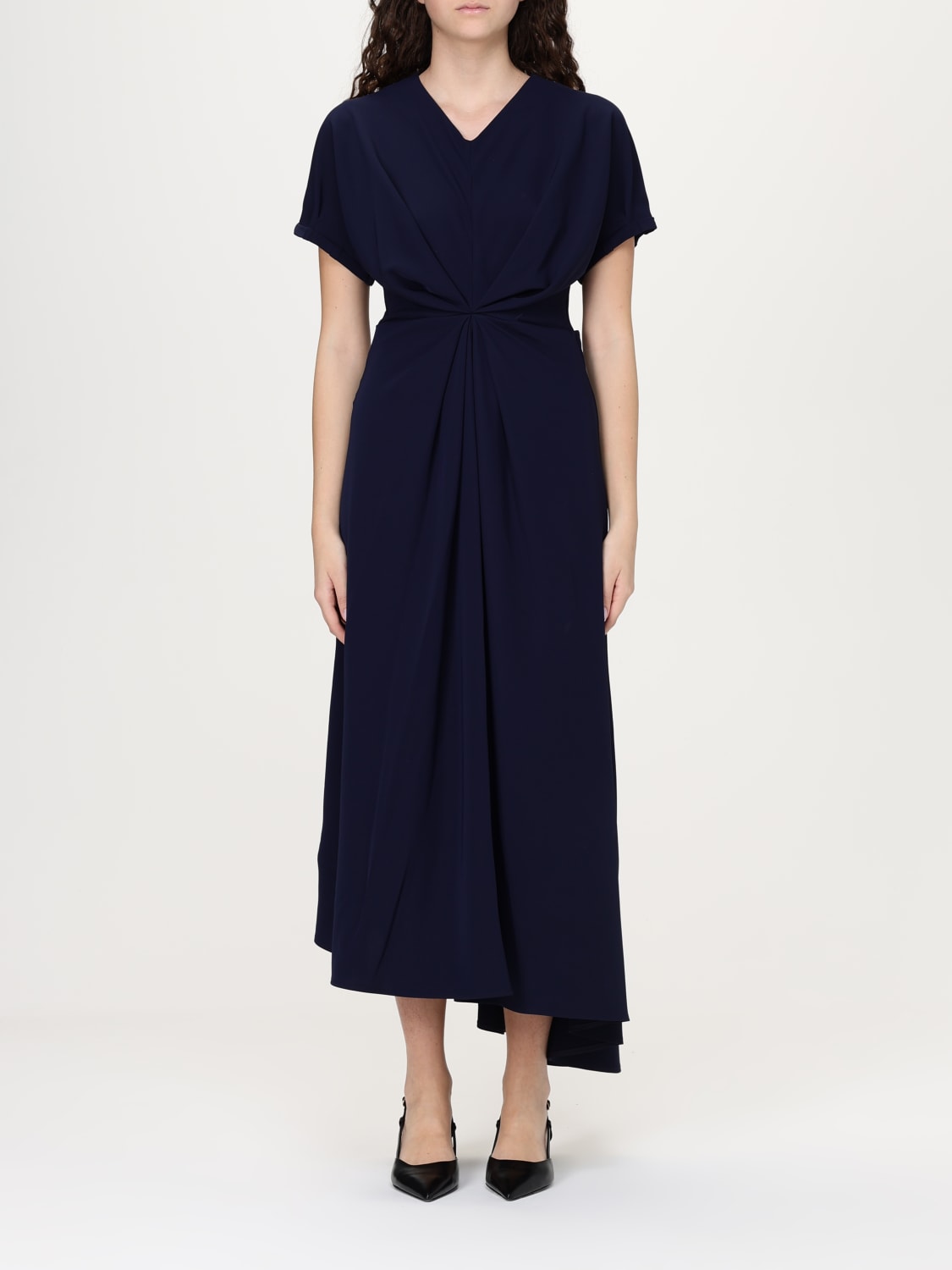 MEIMEIJ ABITO: Abito lungo asimmetrico Meimeij in poliestere, Blue Navy - Img 1