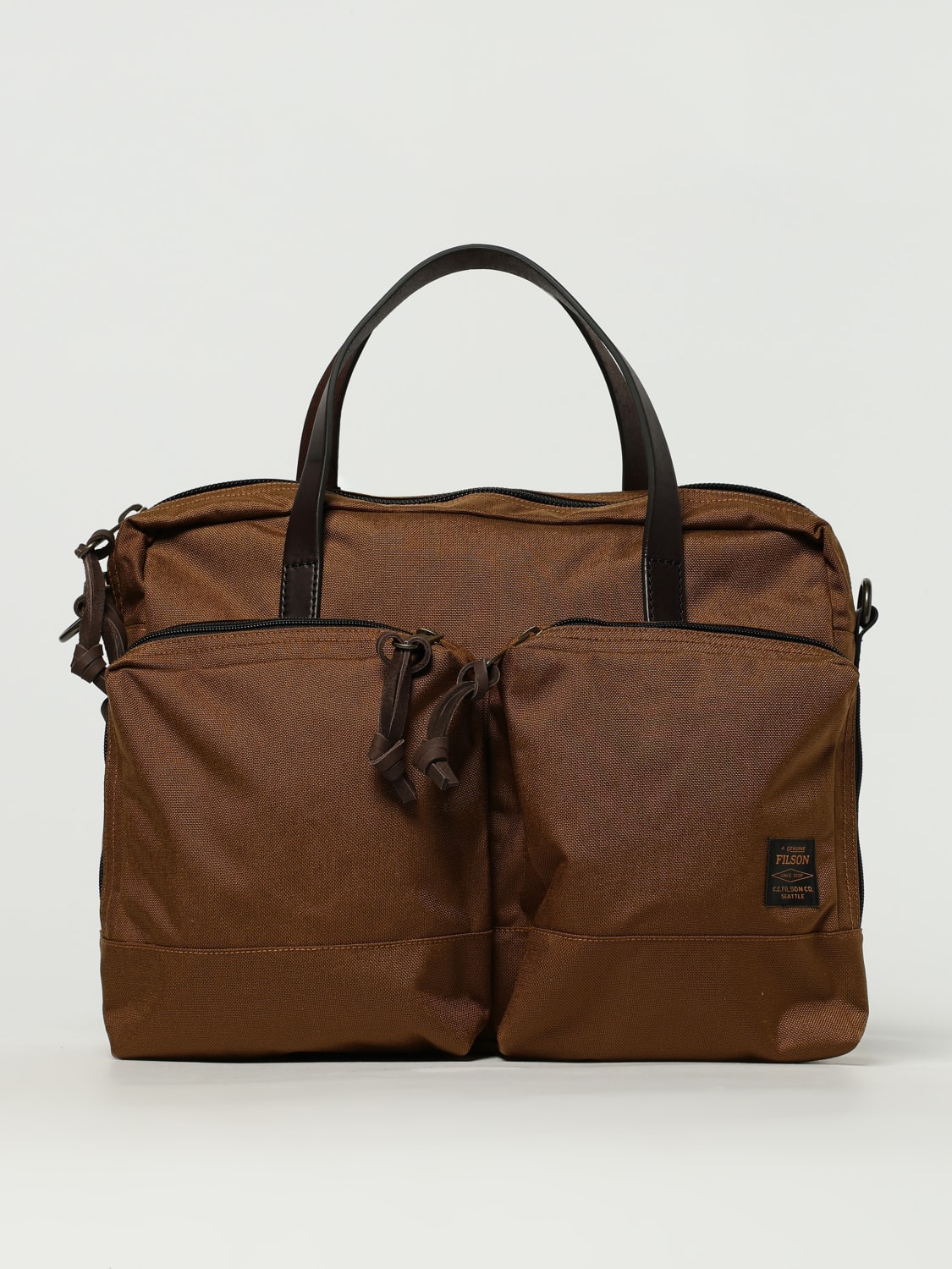FILSON BORSA A TRACOLLA: Briefcase Dryden Cordura Nylon Filson, Cuoio - Img 1