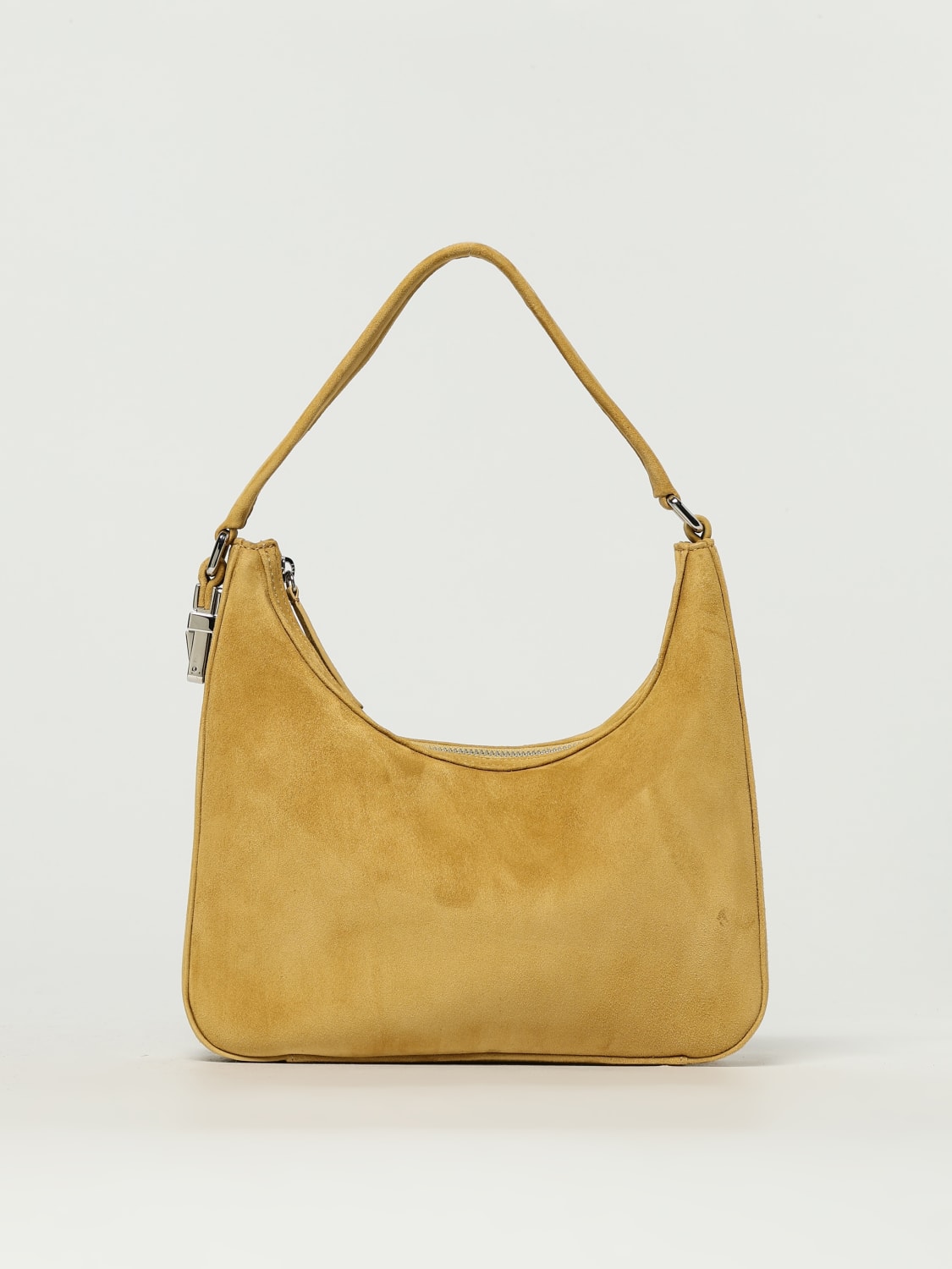 BY FAR BORSA A SPALLA: Borsa Rhea by Far in camoscio , Cuoio - Img 1