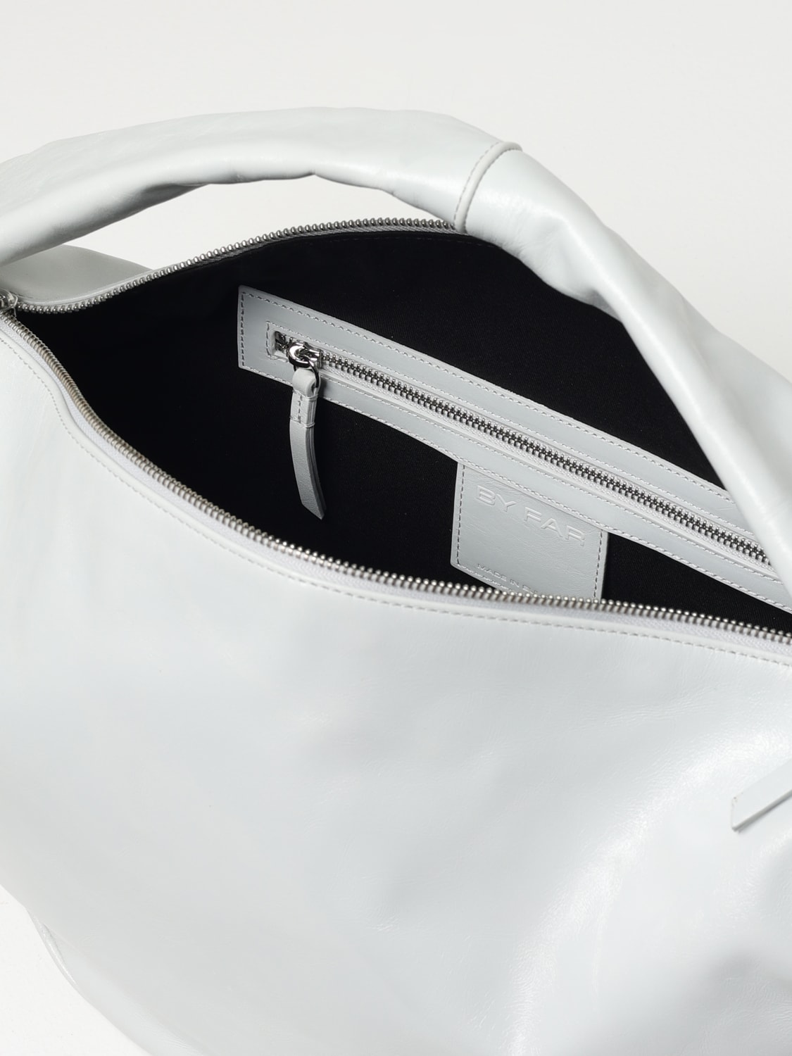 BY FAR BORSA A SPALLA: Borsa Maxi Cush by Far in pelle , Bianco - Img 3