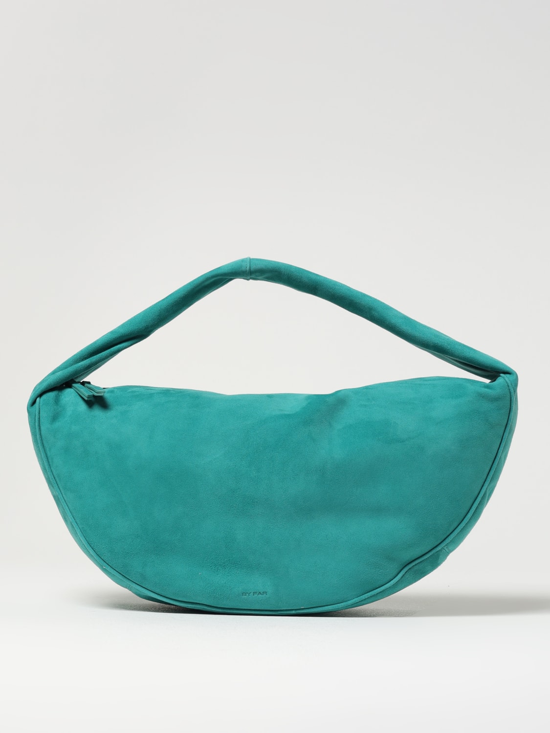 BY FAR BORSA A MANO: Borsa Maxi Cush by Far in camoscio , Verde - Img 1