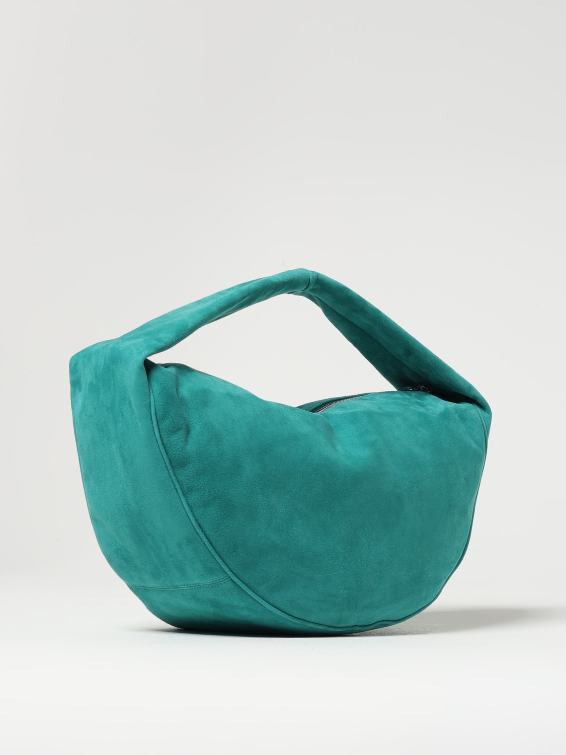 BY FAR BORSA A MANO: Borsa Maxi Cush by Far in camoscio , Verde - Img 2