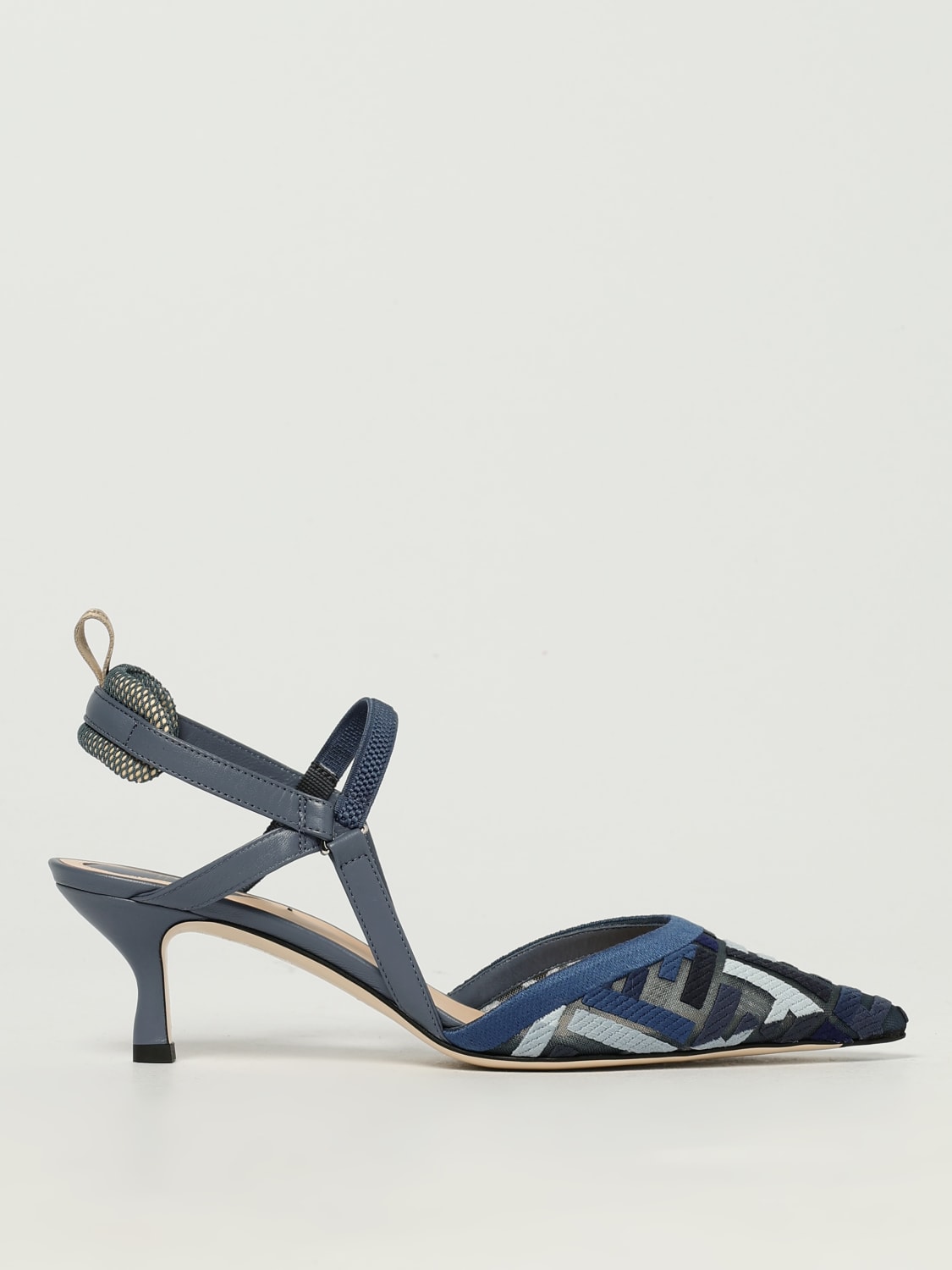 Fendi Outlet: Shoes woman - Blue | Fendi pump 8J8558 AORM online