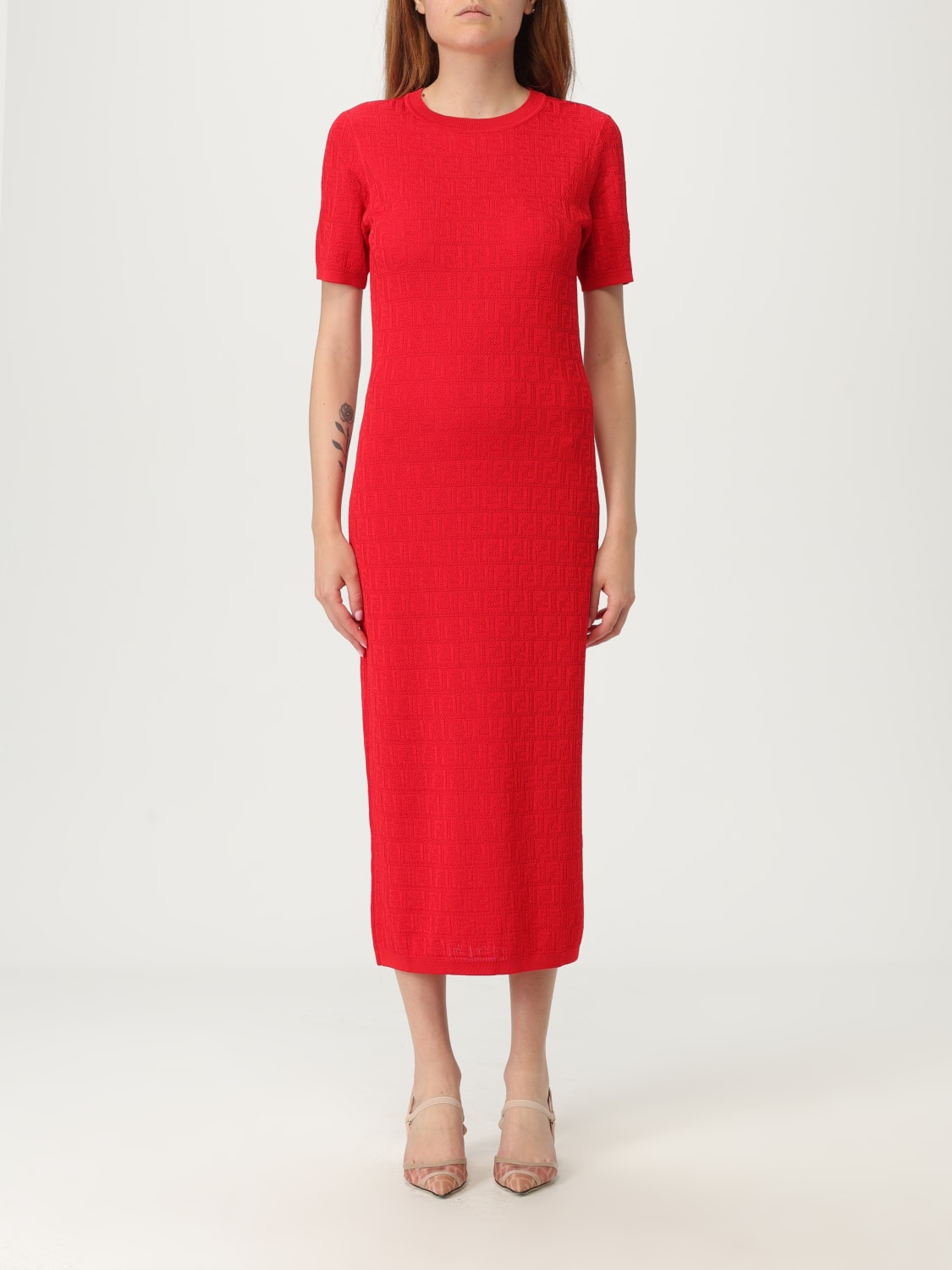 FENDI: Dress woman - Red | Fendi dress FZDD59 AUZR online at
