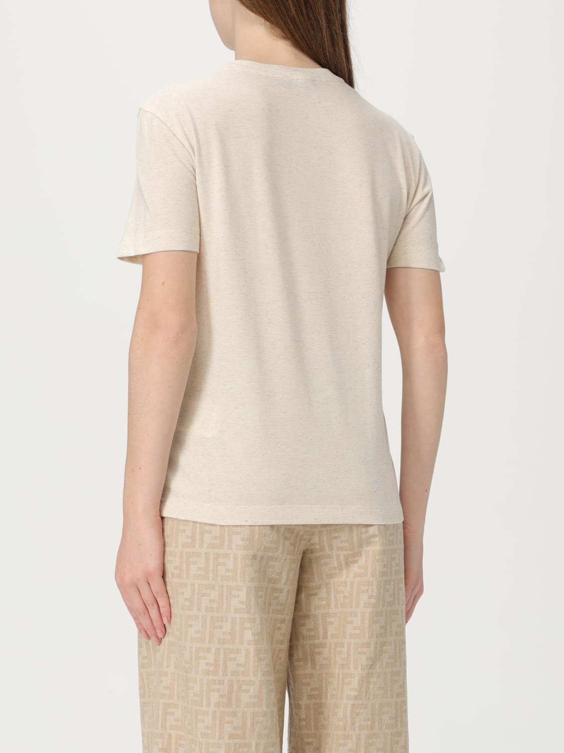 Tシャツ・カットソー FENDI 'Fendi Crest' tank top Beige Fendi T Shirt Beige Mens Fendi