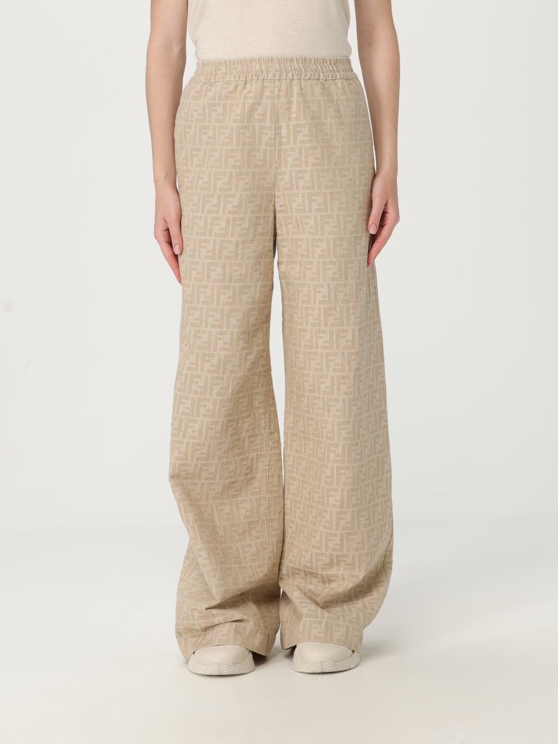 パンツ FENDI Woman Pants Beige FLP869 ASMF F1SAZ FENDI: Pants woman - Beige | Fendi pants FLP869 ASMF online