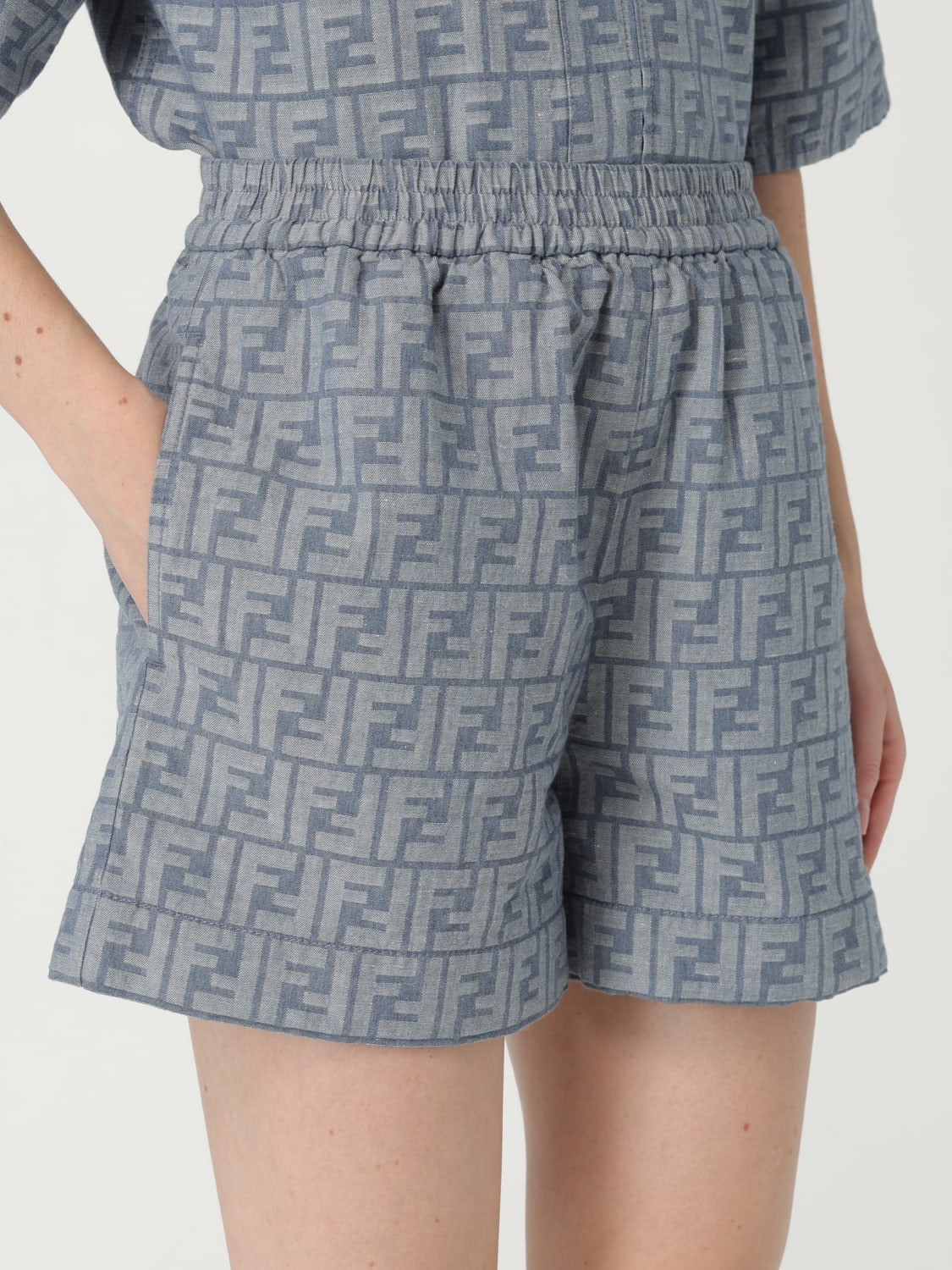 FENDI: Pants woman - Blue | Fendi short FLP870 ASMF online