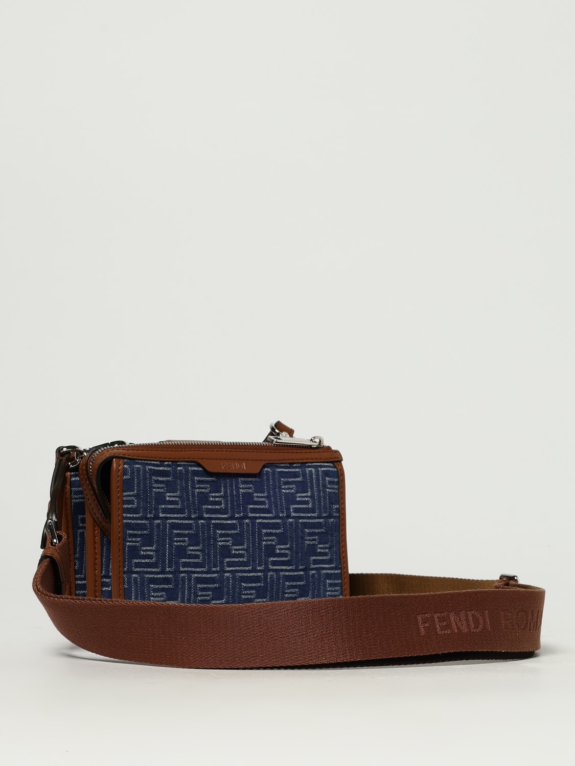 FENDI BORSA A TRACOLLA: Borsa a tracolla Baguette Double Fendi, Denim - Img 3