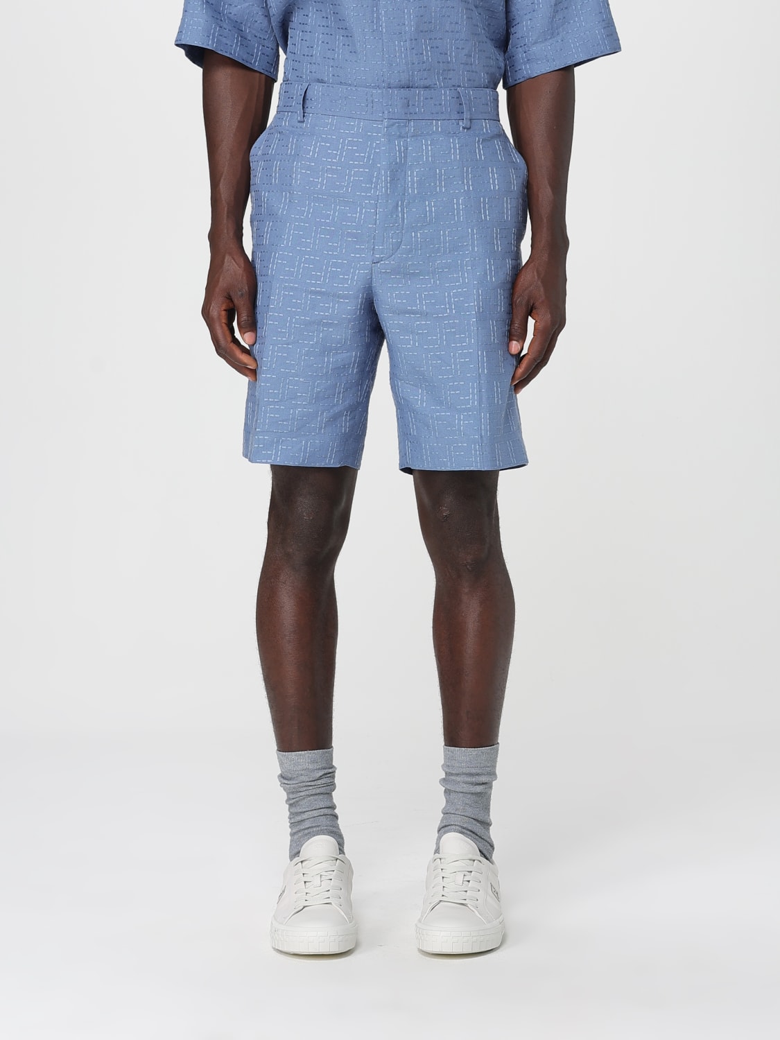 FENDI SHORTS: Pants men Fendi, Gnawed Blue - Img 1