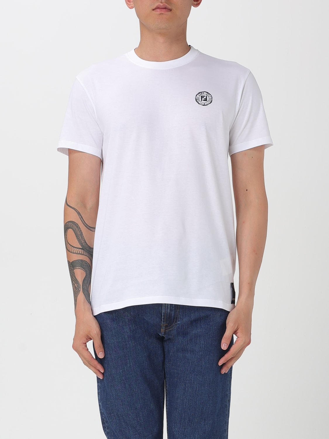 Tシャツ・カットソー FENDI Men T-shirt White FY1319 AV0H F0QA0 T-Shirt Cotton White | Fendi