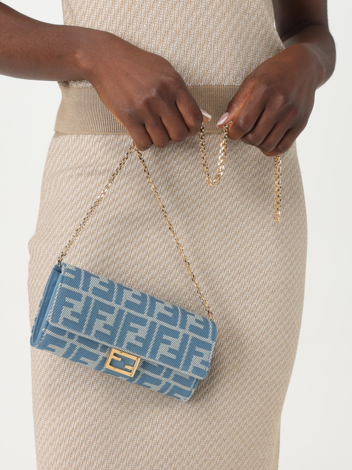 FENDI: Wallet woman - Gnawed Blue | Fendi wallet 8M0365 AUNJ