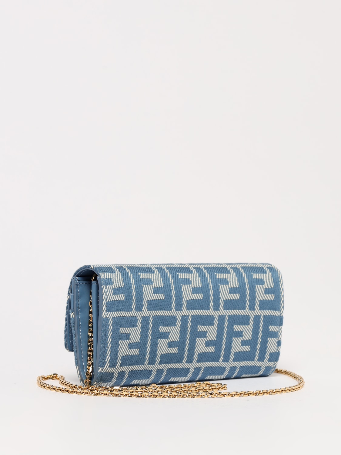 財布・小物その他 FENDI Woman Wallet Gnawed Blue 8M0365 AUNJ F1SKL Fendi Baguette Women Chain Long Wallet 8M0365 AUNJ F1SKL